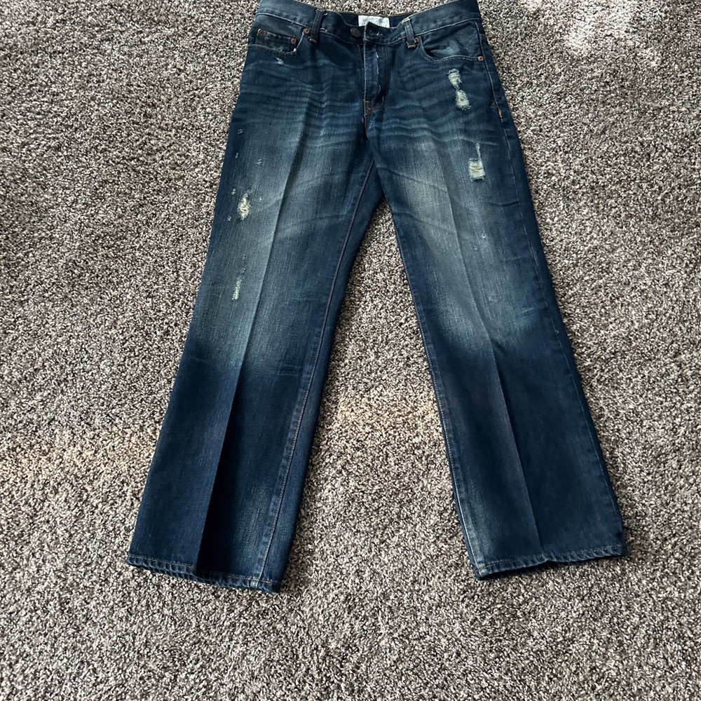 Aeropostale Blue Bootcut Jeans with Distressed Details